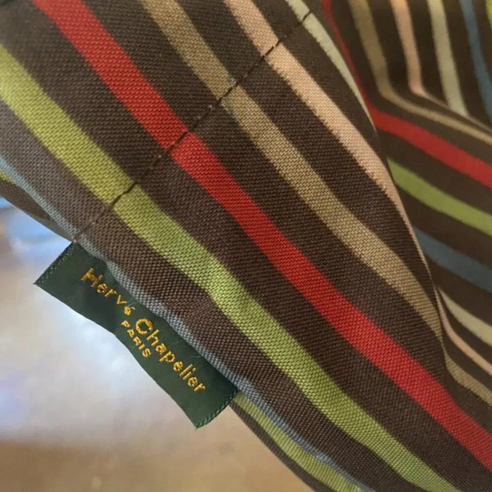 Herve Chapelier Paris Purse - Striped Multi Color/Rainbow - Picture 2 of 5